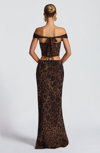 Chrysoula Maxi Skirt - Leopard Print - glavon