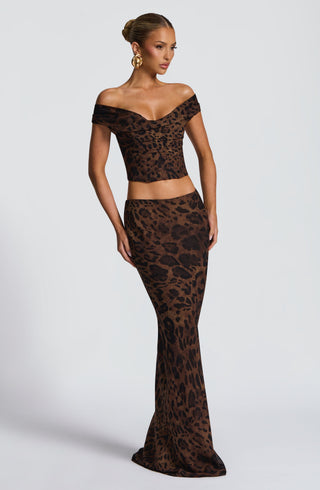 Chrysoula Maxi Skirt - Leopard Print - glavon