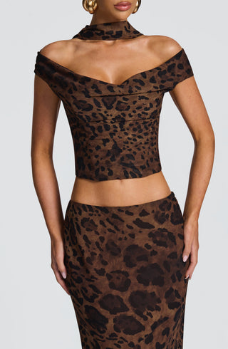 Chrysoula Top - Leopard Print - glavon