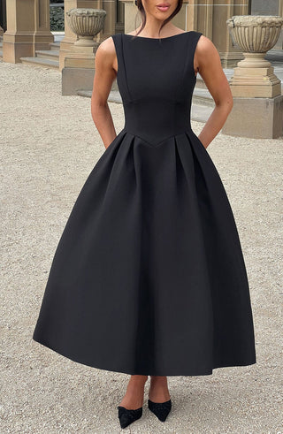 Clarabella Midi Dress - Black - glavon