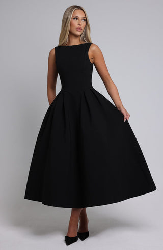 Clarabella Midi Dress - Black - glavon