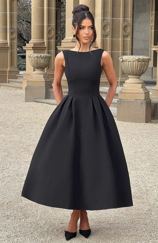 Clarabella Midi Dress - Black - glavon