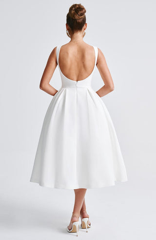 Clarabella Midi Dress - Ivory - glavon