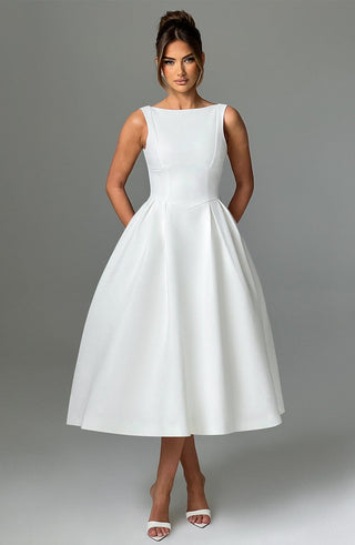 Clarabella Midi Dress - Ivory - glavon