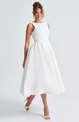 Clarabella Midi Dress - Ivory - glavon