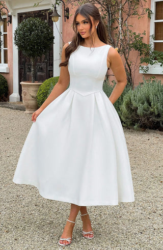 Clarabella Midi Dress - Ivory - glavon