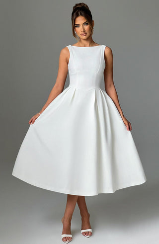 Clarabella Midi Dress - Ivory - glavon