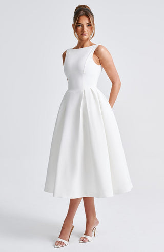 Clarabella Midi Dress - Ivory - glavon