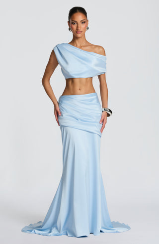 Claudette Maxi Skirt - Glacier Blue - glavon