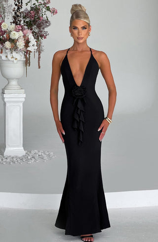 Constantina Maxi Dress - Black - glavon