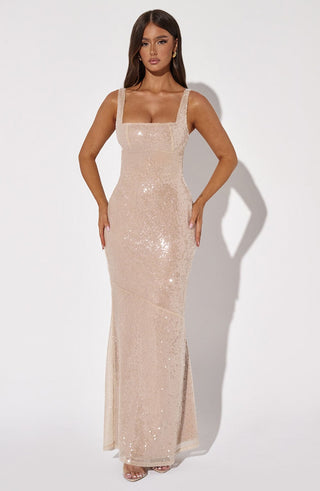 Corinne Maxi Dress - Nude - glavon