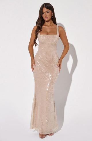 Corinne Maxi Dress - Nude - glavon