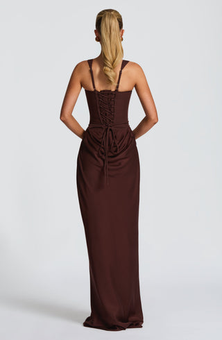 Cornelia Maxi Dress - Plum Brown - glavon