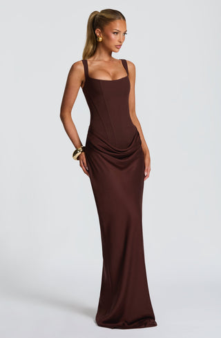 Cornelia Maxi Dress - Plum Brown - glavon