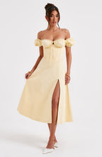Courtney Midi Dress - Lemon - Napalia