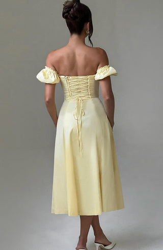 Courtney Midi Dress - Lemon - glavon