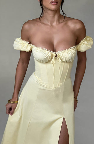 Courtney Midi Dress - Lemon - glavon