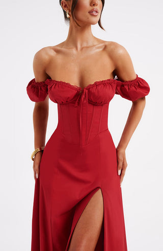 Courtney Midi Dress - Red - glavon