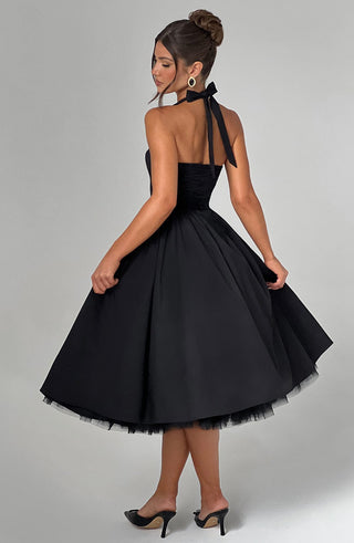 Cressida Midi Dress - Black - glavon
