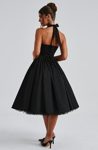Cressida Midi Dress - Black - glavon