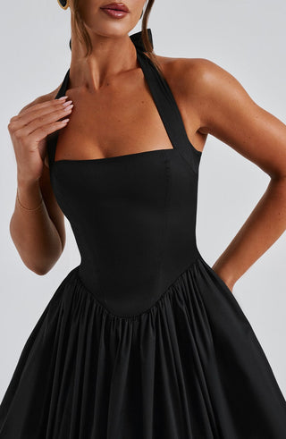 Cressida Midi Dress - Black - glavon