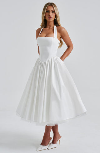 Cressida Midi Dress - Ivory - glavon