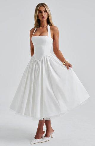 Cressida Midi Dress - Ivory - glavon