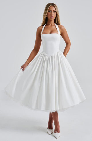 Cressida Midi Dress - Ivory - glavon