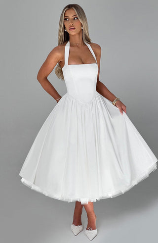 Cressida Midi Dress - Ivory - glavon