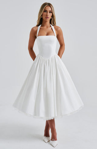 Cressida Midi Dress - Ivory - glavon