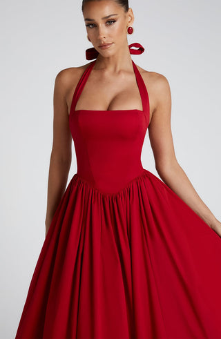 Cressida Midi Dress - Red - glavon