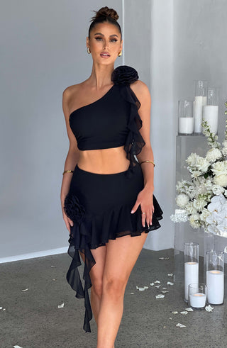 Daina Mini Skirt - Black - glavon