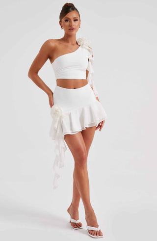 Daina Mini Skirt - Ivory - glavon