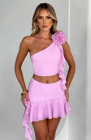Daina Mini Skirt - Pink - glavon