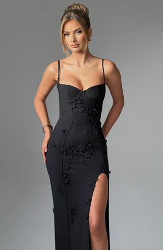 Dalary Maxi Dress - Black Lined - glavon