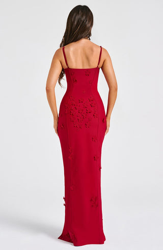 Dalary Maxi Dress - Red Lined - glavon