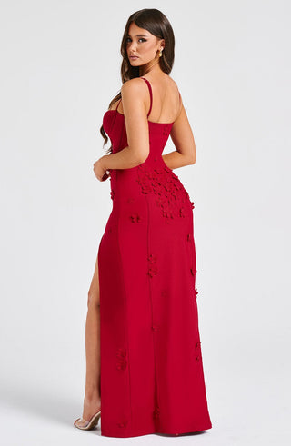 Dalary Maxi Dress - Red Lined - glavon