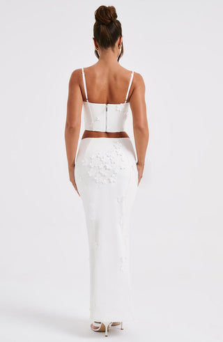 Dalary Maxi Skirt - White - glavon