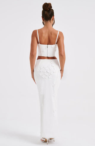 Dalary Maxi Skirt - White - glavon