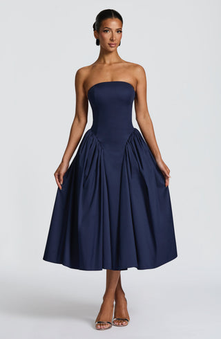 Darla Midi Dress - Navy - glavon