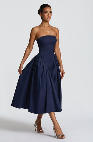 Darla Midi Dress - Navy - glavon