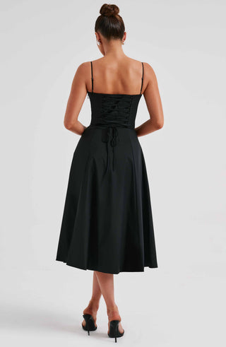 Deanna Midi Dress - Black - glavon