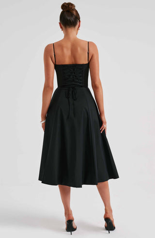 Deanna Midi Dress - Black - glavon