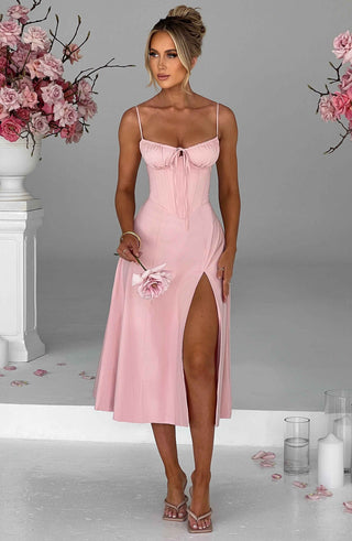 Deanna Midi Dress - Blush - glavon