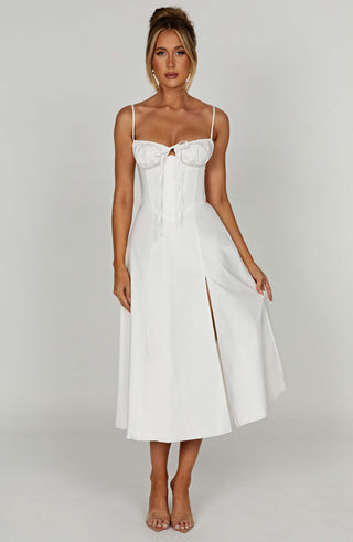 Deanna Midi Dress - Ivory - glavon