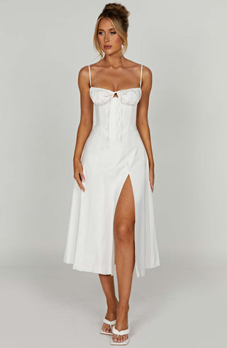 Deanna Midi Dress - Ivory - glavon