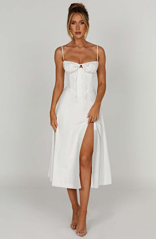 Deanna Midi Dress - Ivory - glavon