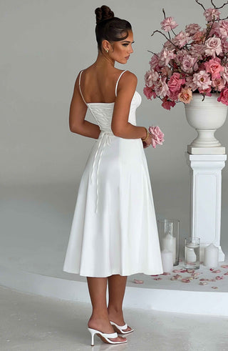 Deanna Midi Dress - Ivory - glavon