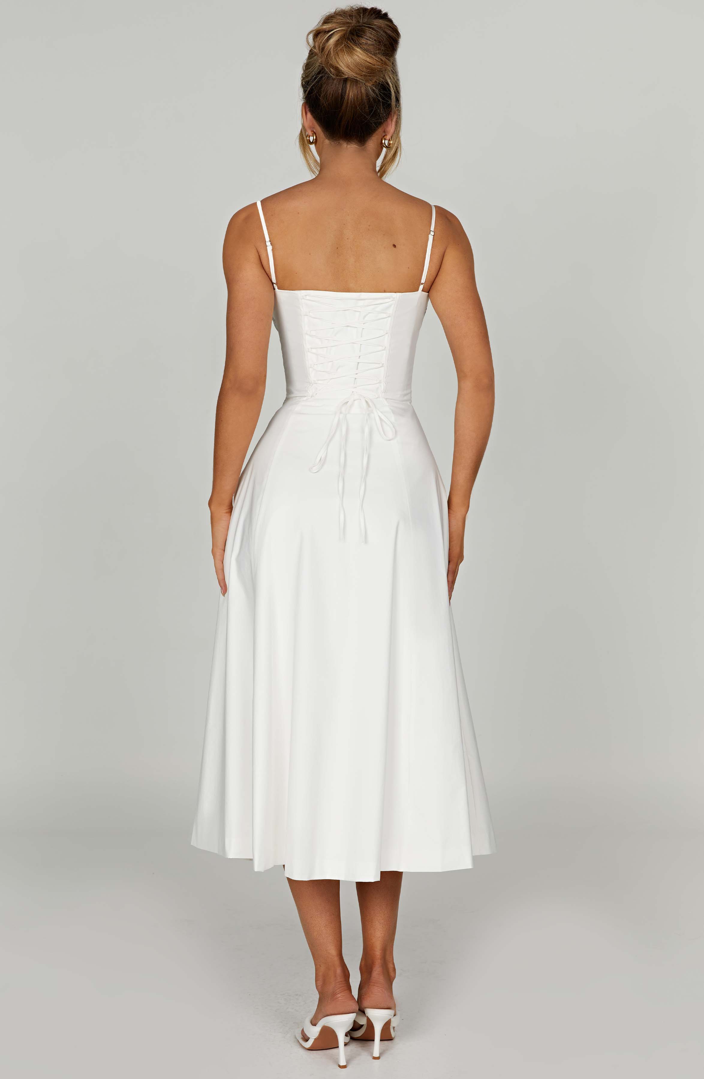 Deanna Midi Dress - Ivory - Napalia
