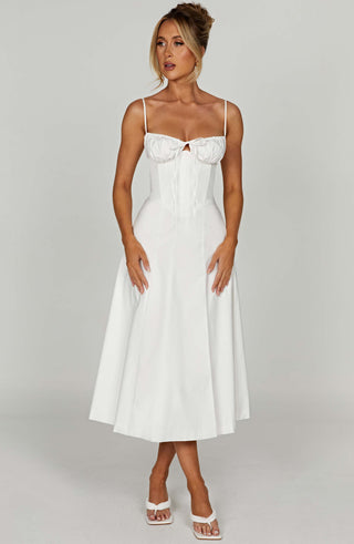 Deanna Midi Dress - Ivory - glavon